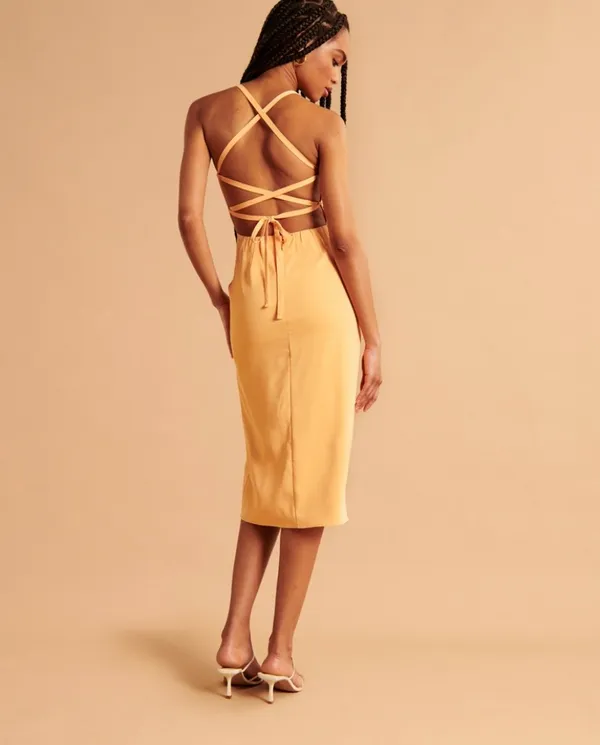 Abercrombie Yellow Midi Dress - Image 3