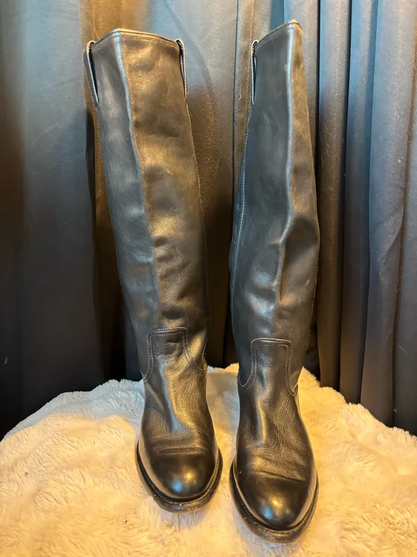 Frye Riding Boots Leather Black Melissa Pull-On - Image 2