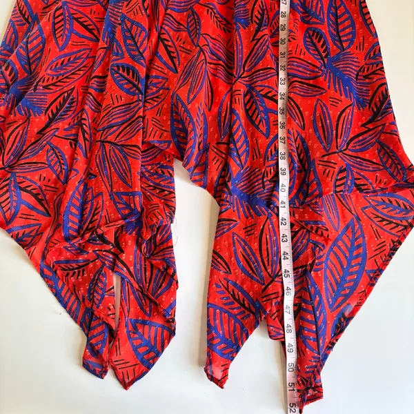 Alexis x Target Red Tropical Leaf Dress Women’s Medium NWT Asymmetrical Hem Boho - Image 7