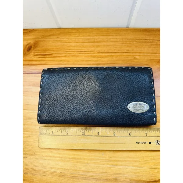 Fendi Dark‎ Brown Selleria Leather Continental Wallet Dark Brown Pre-owned - Image 13