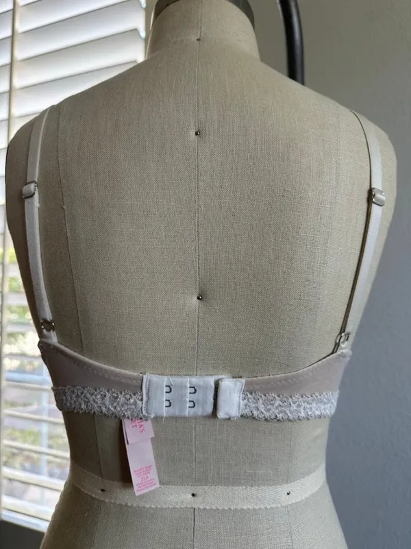 Victoria's Secret Lace Bra Mauve Nude Mesh Push Up 32A - Image 3