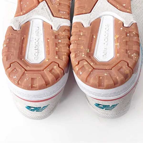 NEW BALANCE 550 Sea Salt Verdigris Speckled Soles Sneakers 8.5 Ortholite Comfort - Image 12