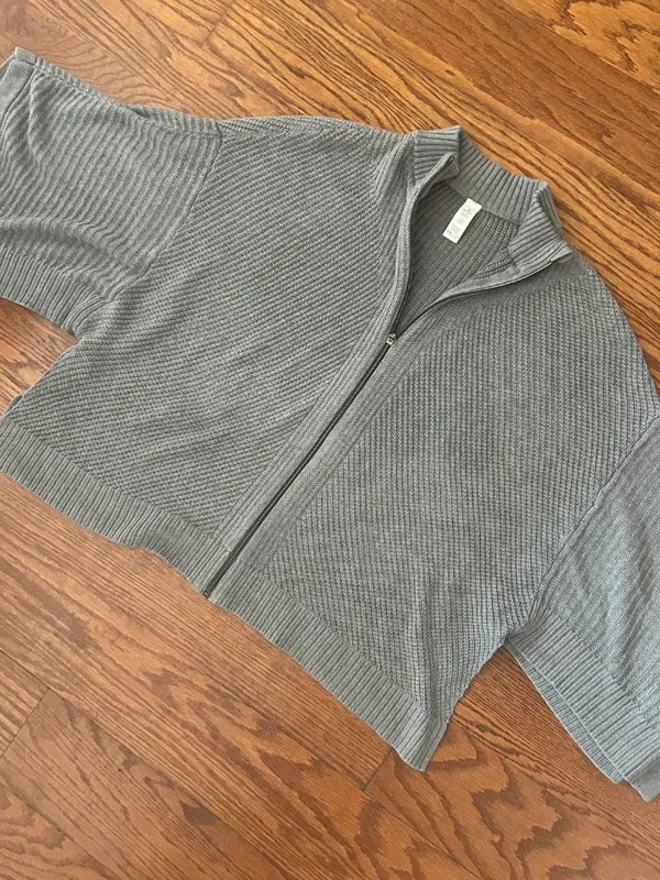 Lululemon Softer Still Wrap Cashmere Blend Zip Up Cardigan Size Medium Large - Image 11