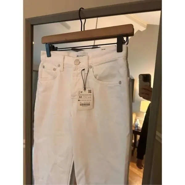 Zara Blue Split Straight Mid Rise Full Length Size 00 NWT - Image 2