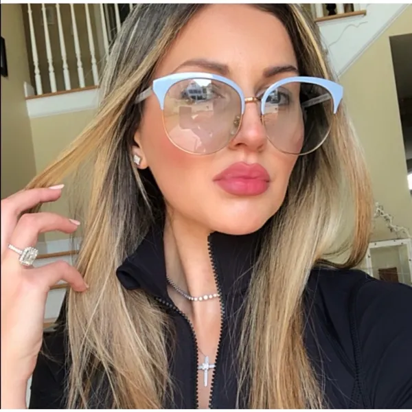 Gucci GG0244S-004 Clubmaster gold and light blue sunglasses - Image 3