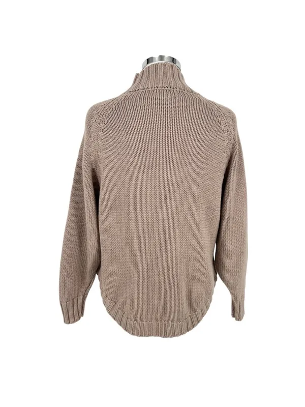 Nanette Lepore Cable Knit Mock Neck Sweater Beige Greige Coastal Cozy Size Small - Image 7