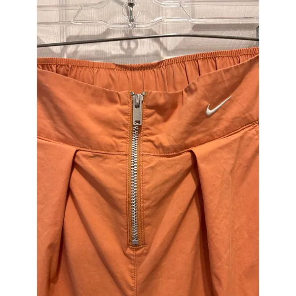 Nike Sportswear Woven High-Rise Trousers Orange WMNS Medium Snap Leg‎ Zip Front - Image 4