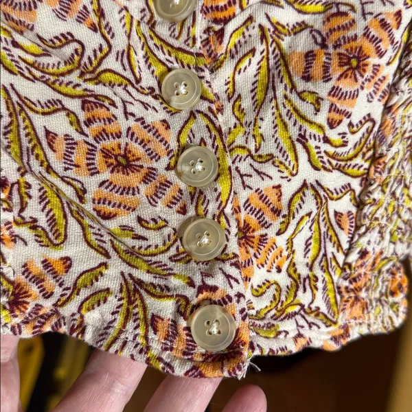 Urban Outfitters Floral Puff Sleeve Peasant Boho Crop Top Size Small - Image 7