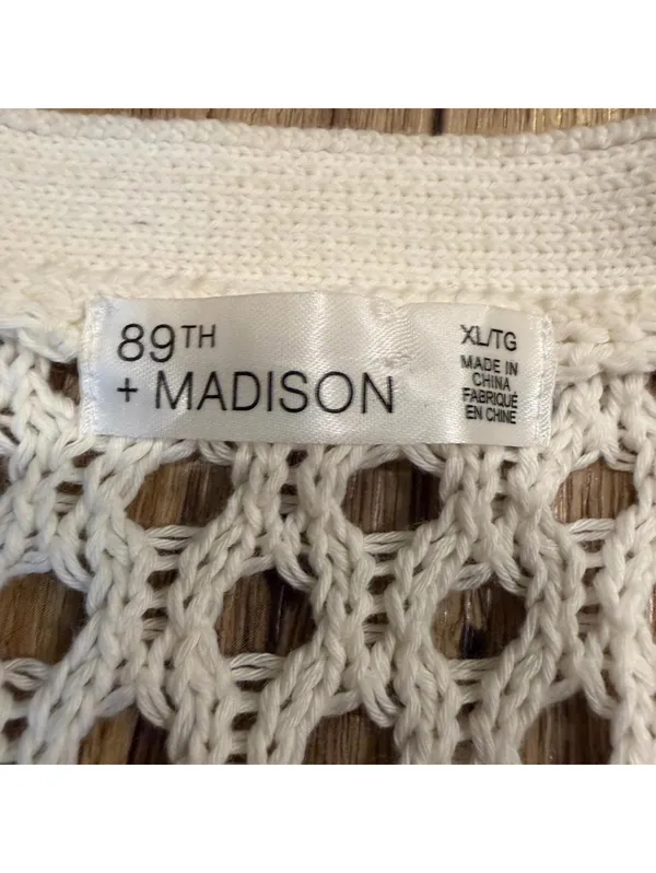 89th + Madison Cream Open-Knit Cardigan XL - Image 3