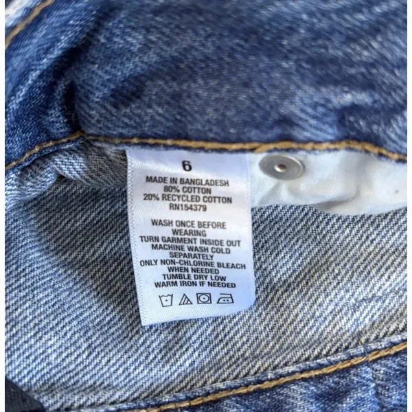 EUC Aeropostale Vintage High Rise Shorty Womens Jean Shorts, Distressed, Blue 6 - Image 7