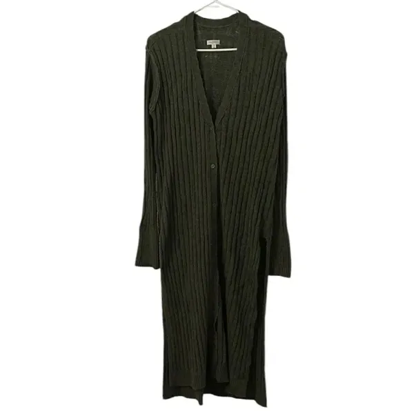 Pilcro Gauzy Olive Green Duster Cardigan Sweater(Size Medium) - Image 4