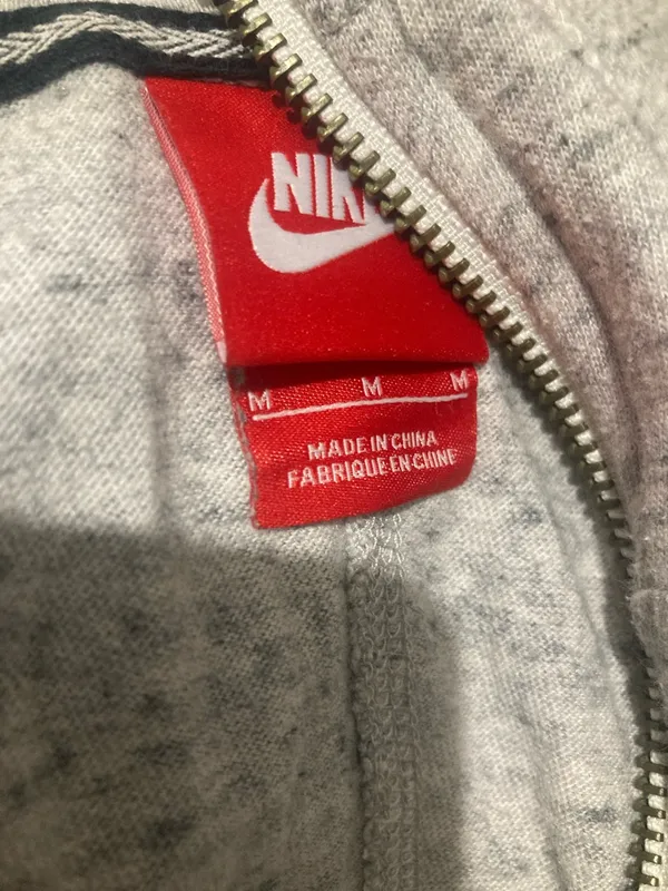 Nike Heather Gray Full-Zip Hooded Sweatshirt - Image 5