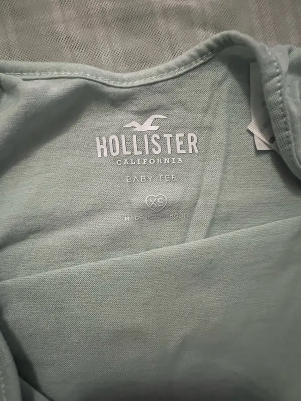 Hollister Light Green Plaid Mesh Baby Tee Top & Tank Top - XS - Image 2
