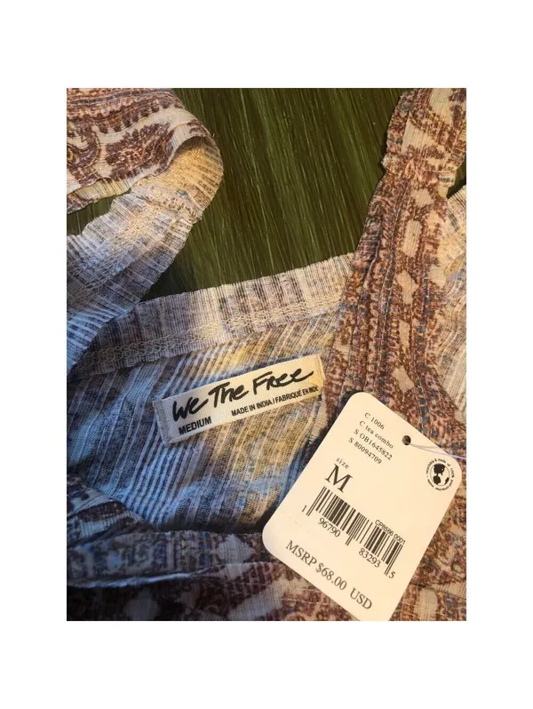 Free People We the Free NWT Your Twisted Tank Top Brown Floral M - Image 4