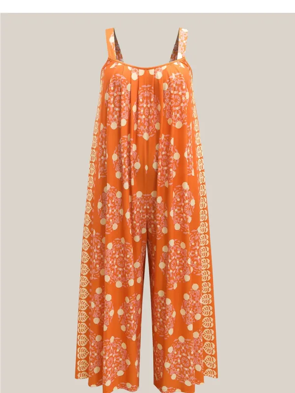 BloomChic Orange & Pink Floral Maxi Jumpsuit - Image 3