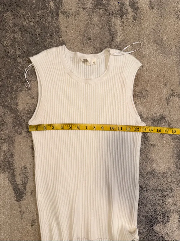 Cyrus Cotton Ribbed Off White Tank Top - Image 5