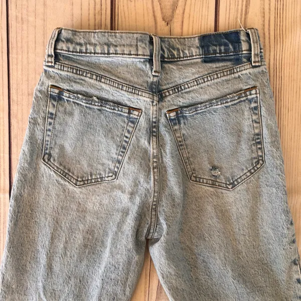 Abercrombie & Fitch Distressed High Rise Straight Leg Dad Jeans - Image 5