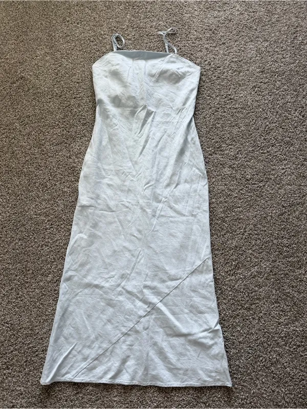 Anthropologie Strapless White Maxi Dress - Minimalist Summer Slip SZ Medium - Image 6