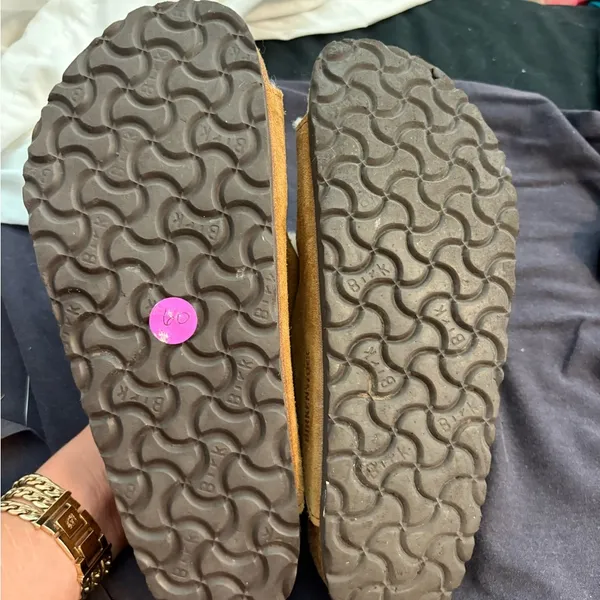 Birkenstock Brown Shearling-Lined Arizona Sandals - Image 2