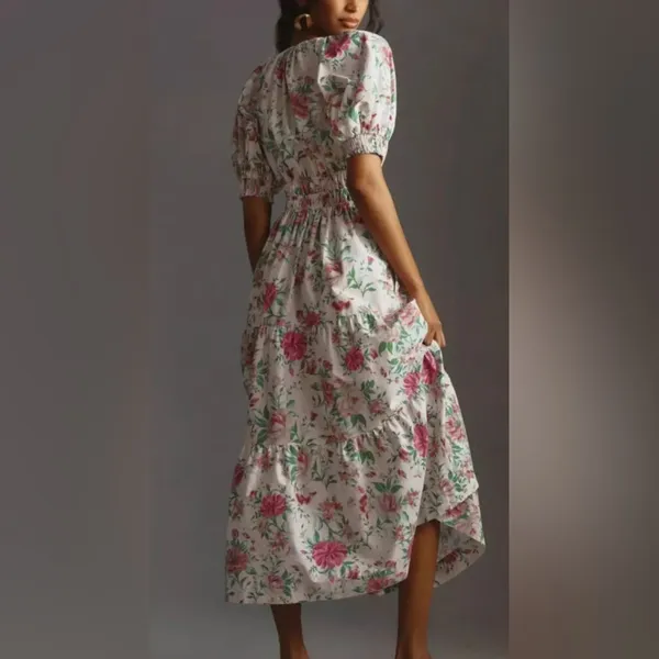 Anthropologie The Somerset Maxi Dress: Puff Sleeve Edition Sz small nwt - Image 2