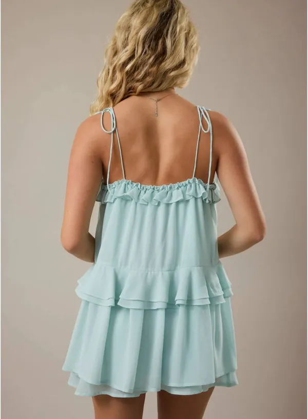 Boutique Mint Blue Ruffle Romper - Image 8