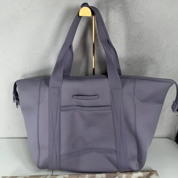 Dagne Dover Lg Landon Carryall Lavender Neoprene Travel Tote Gym Weekender Bag - Image 9