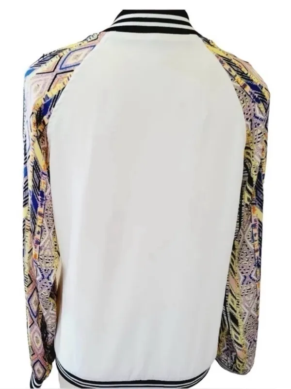 Gimmicks by BKE Embroidered Geometric Pattern Sleeve Bomber Jacket L - Image 4