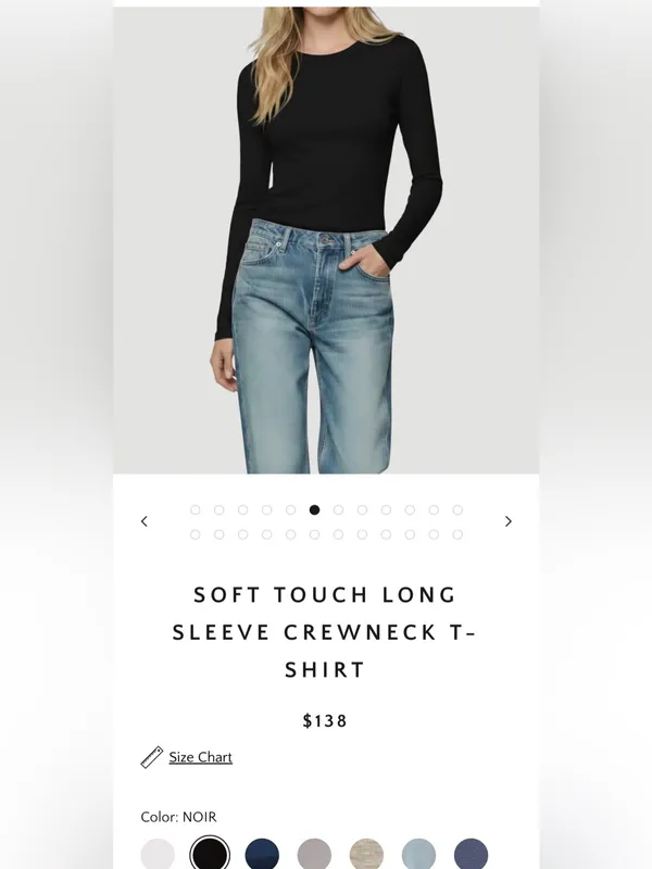 Majestic Paris Women’s Soft Touch Long Sleeve Crew Neck Top Shirt Size 3 (M) - Image 3
