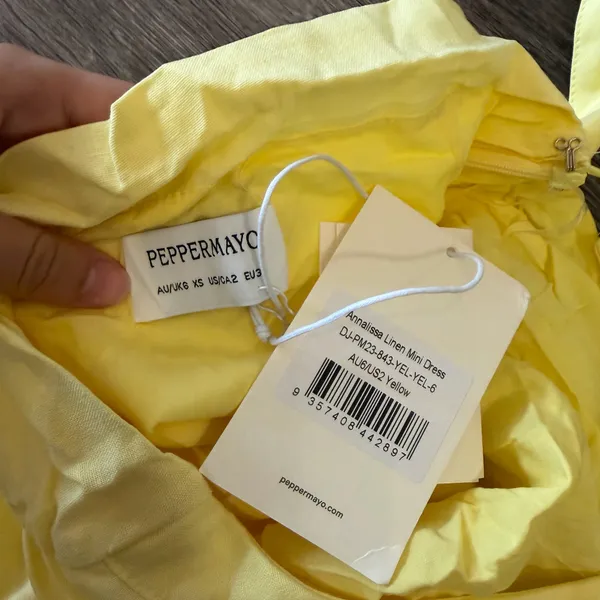 Peppermayo Annalissa Linen Mini Dress - Yellow - Image 10