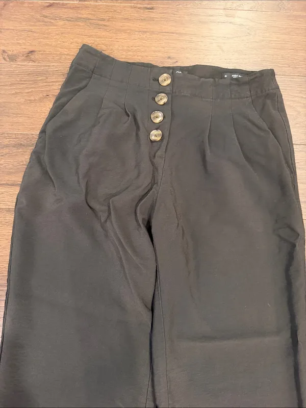 LOFT Green High Waist Wide Leg Sailor Pants Button Front Size 2P - C61-126 - Image 2