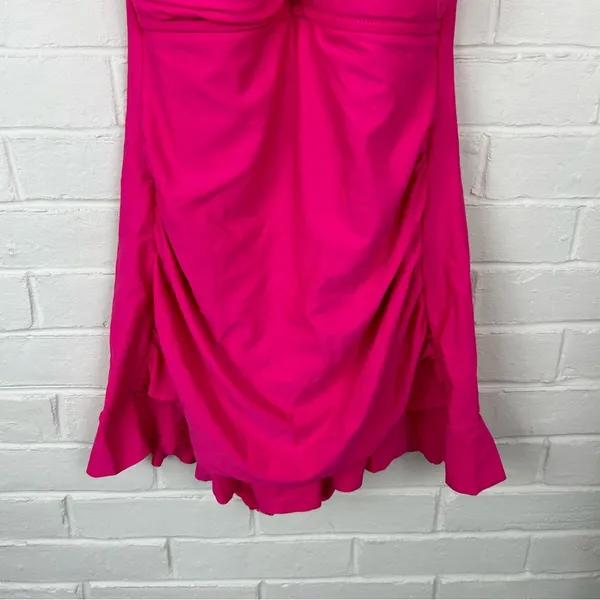 ABS Allen Schwartz Pink Swimsuit Halter Neck Dress Size 8 - Image 5