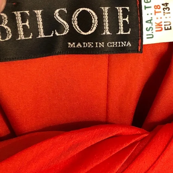 Belsoie Formal Dress Orange Size 6 - Image 8