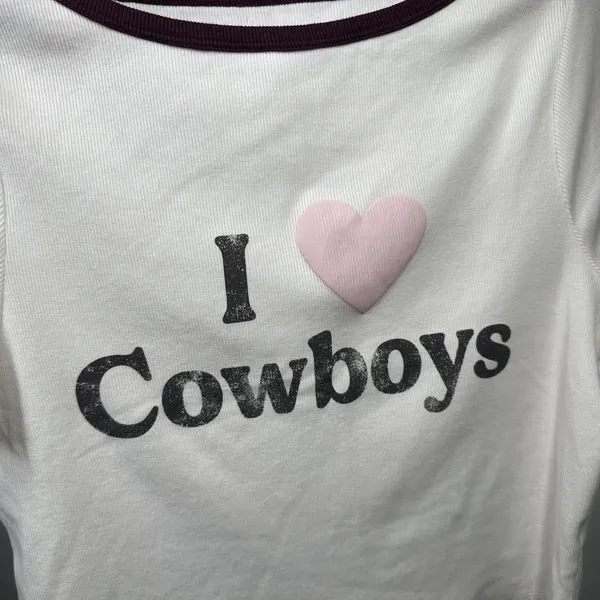 Grayson Threads Large Womens T-shirt I Love Cowboys White Short Sleeve Top - Image 7