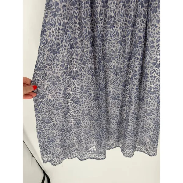 NSR Lace Midi Dress Womens Large Blue Floral Crochet Trim Coquette‎ Cottagecore - Image 10
