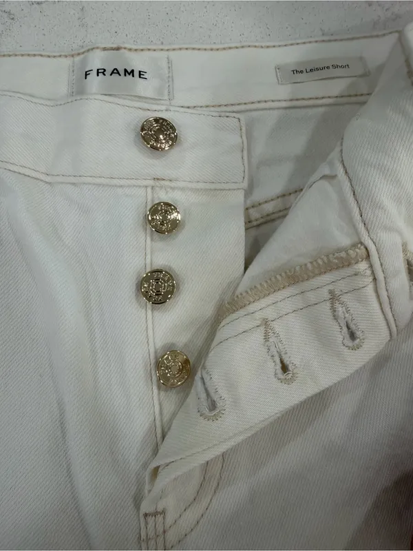 Frame Denim White Mid-Rise Denim Shorts - Image 8