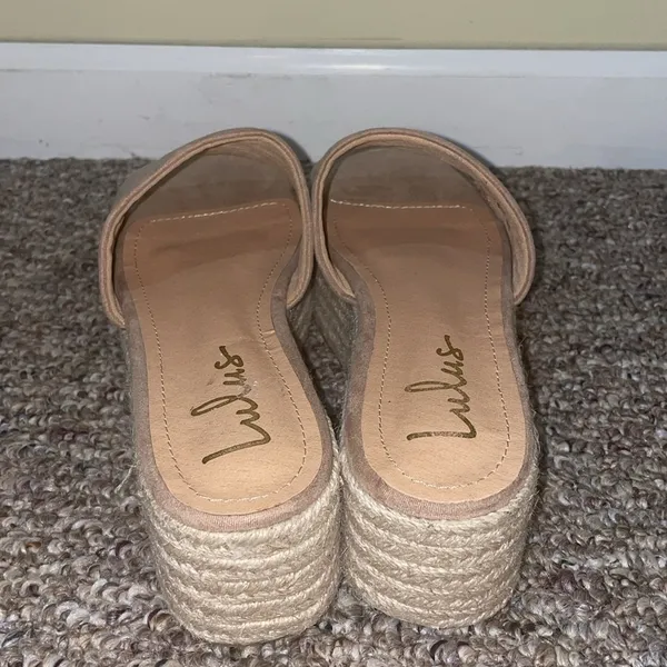 Womens Like New Lulus O'Ahu 2 Mauve Suede Espadrille Platforms - Image 8