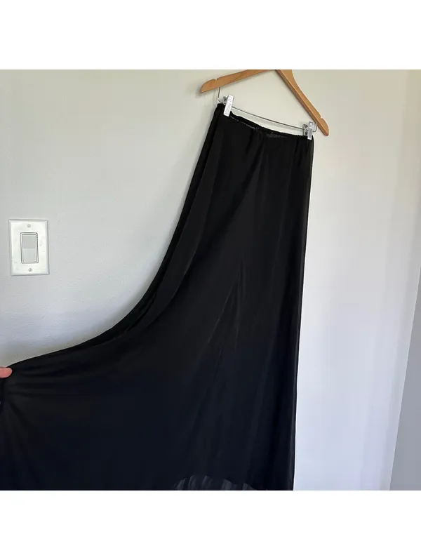 Victoria's Secret Black Strapless Maxi Hi Low Sheer Cover up Dress Size Small - Image 8
