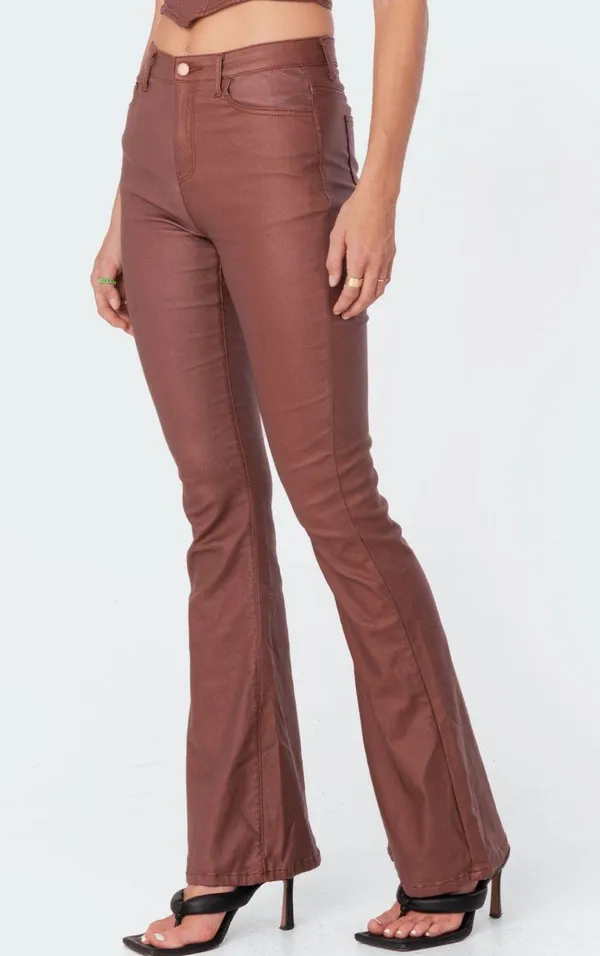 Edikted Faux Leather Pants - Image 2