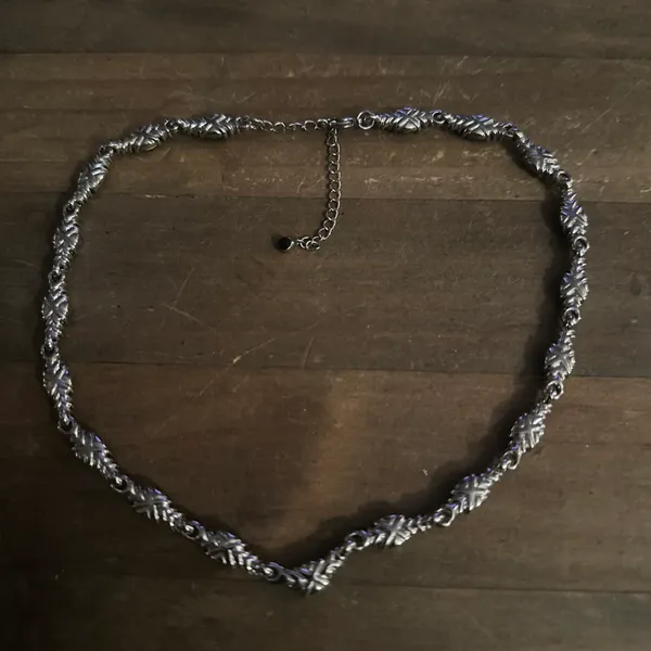 Smokey quartz and black rhinestone necklace Silver - Image 4