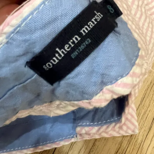 The Brighton Seersucker Chino Short in Pink Stripe by Southern Marsh s… - Image 6