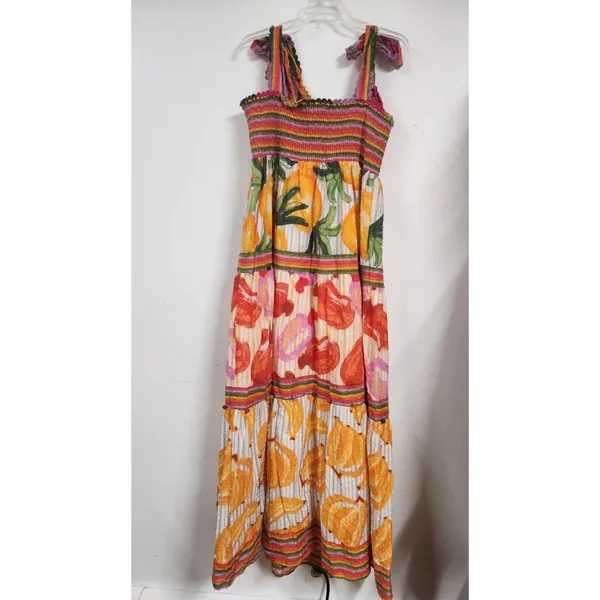 Anthropologie Farm Rio Printed Tiered Maxi Dress Size XL - Image 7