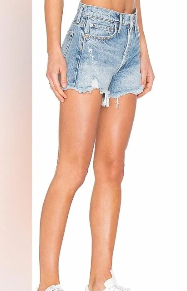 Agolde Parker Cut Off Denim Short Light Wash Size 29 - Image 3