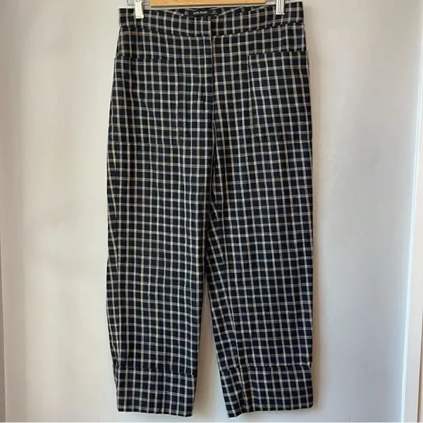 Zara Checkered Plaid Pants Crop - Image 6