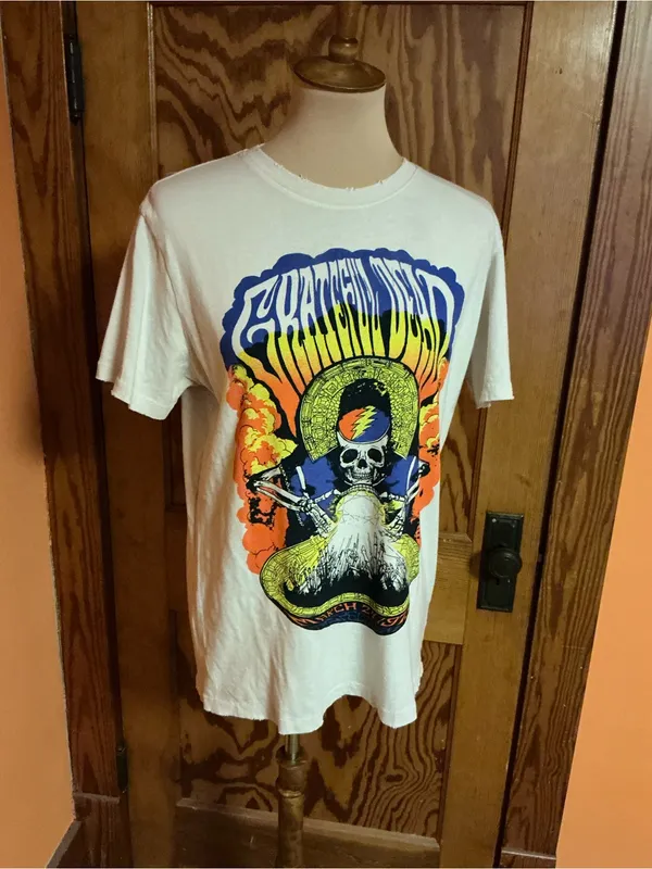 Grateful Dead Crystal Ball Skeleton Junk Food Clothing Made USA Tee M - Image 8