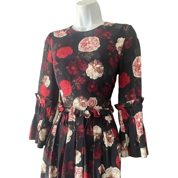 Mother Of Pearl silk Floral Dress - Image 8