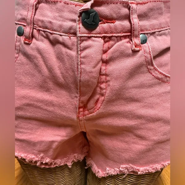 Free People Denim Distressed Cut-offs Raw Frayed Hem Pink Wash Sz 25 - Image 8