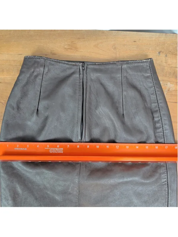 Vintage Firenze Brown Leather Skirt - Image 4