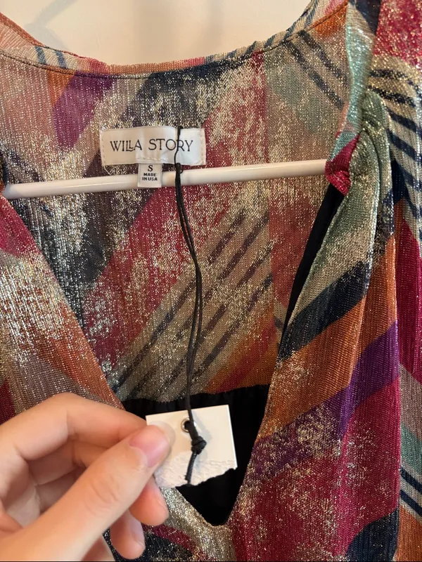 WILLA STORY erin dress multi color shimmer‎ size small - Image 5