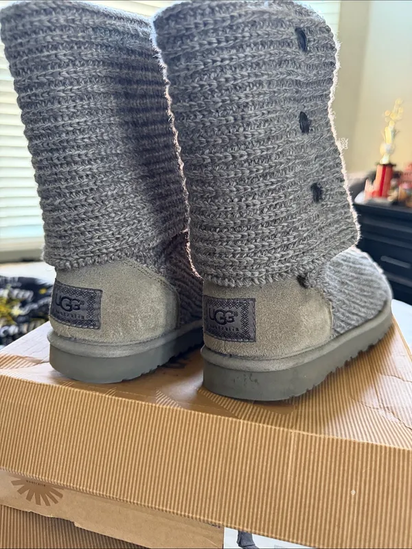 UGG Charcoal Knit Button Ankle Bootie - Image 2