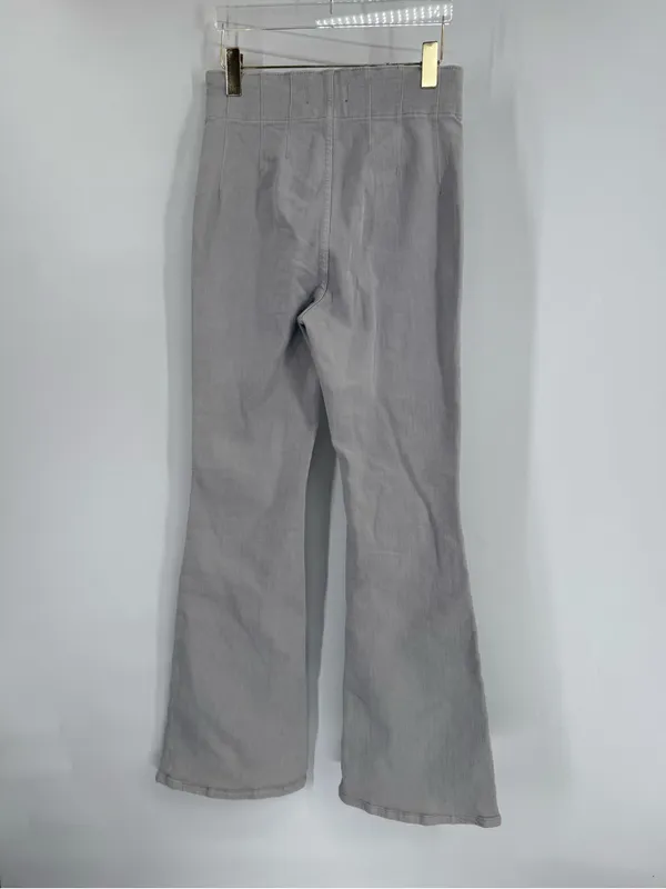 We The‎ Free People Jayde Flare Jeans High Rise Stretch Denim Light Gray - Image 2